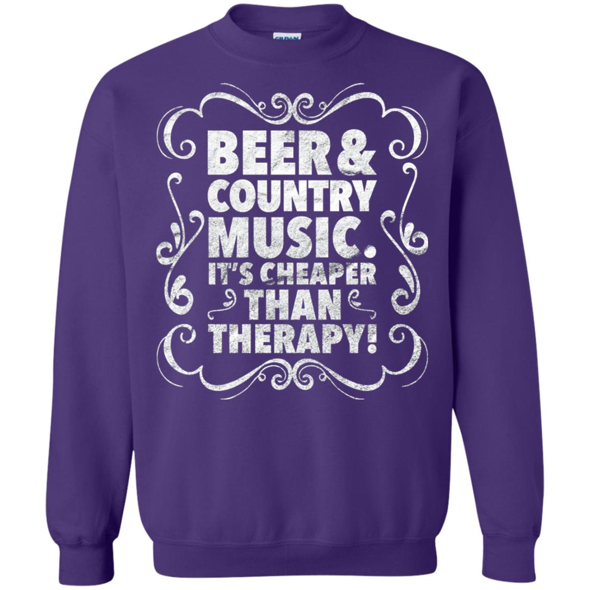 Beer Andcountry Music Its Cheaper Than Therapy Shirt Purple