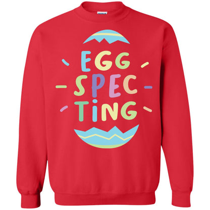 Eggspecting Funny Pregnancy Pregnant Easter Shirt Red