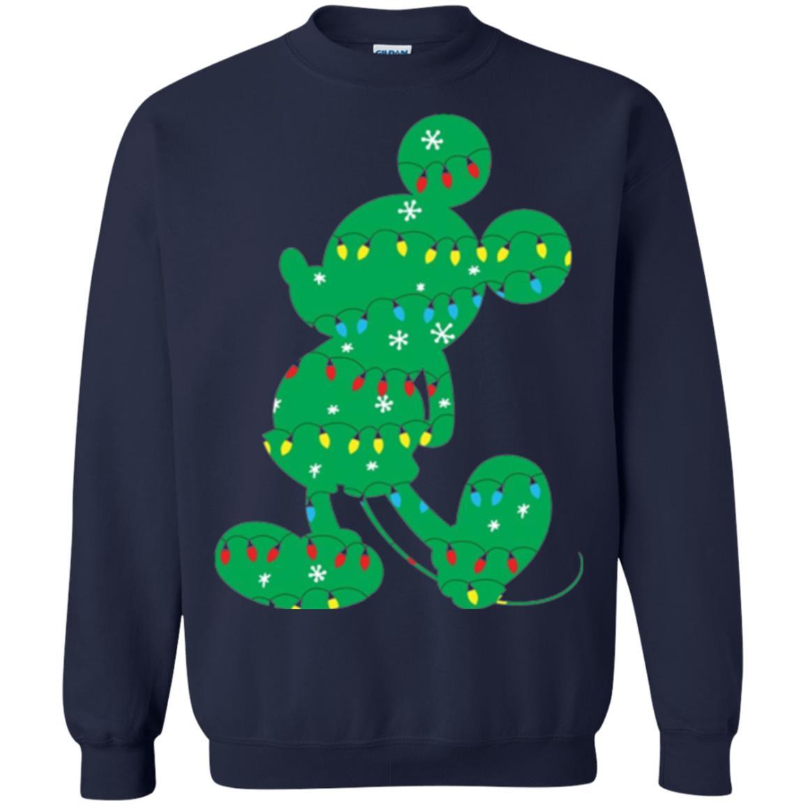 Christmas T-shirt Disney Mickey Mouse Fairy Lights Navy