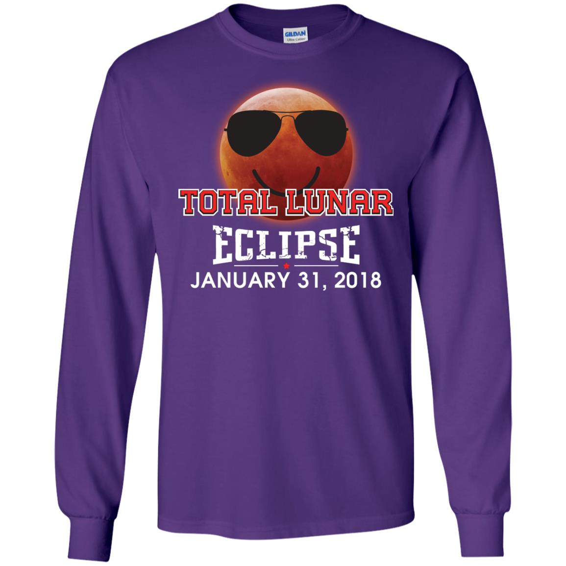 Blood Moon T-shirt Total Lunar Eclipse January 31. 2018 Purple