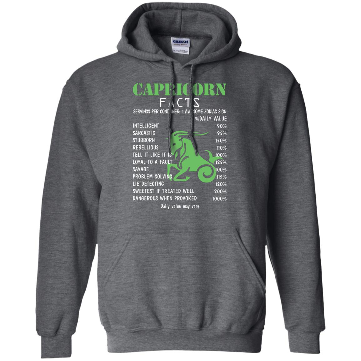 Capricorn Facts 1 Awesome Zodiac Sign Gift Shirt For Capricorn Horoscope Dark Heather