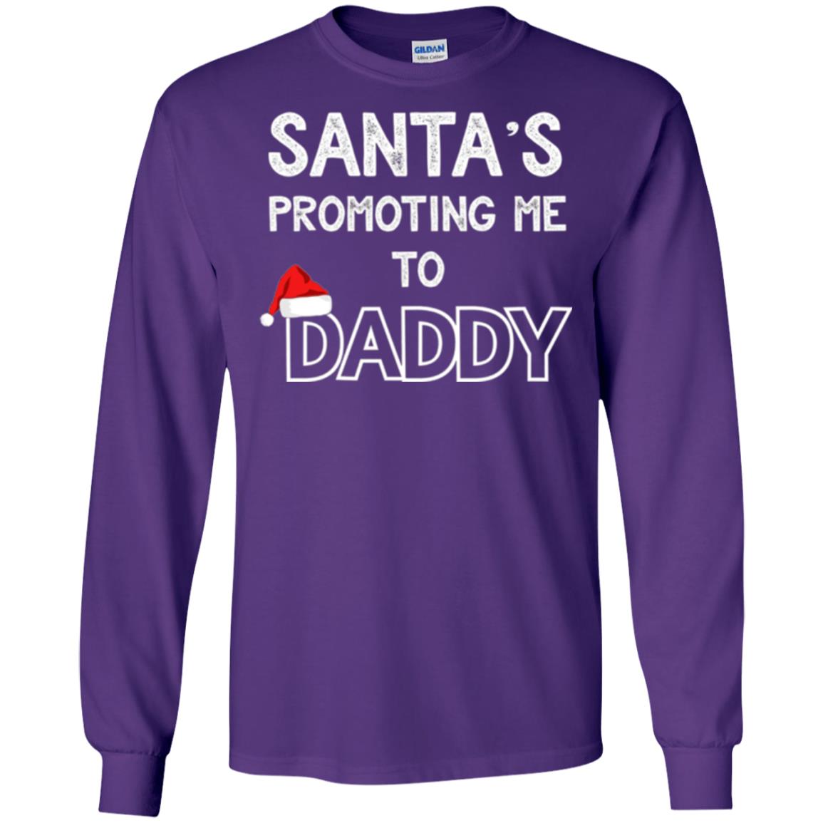 Pregnancy Announcement T-shirt Santa Promoting Me To Daddy Purple