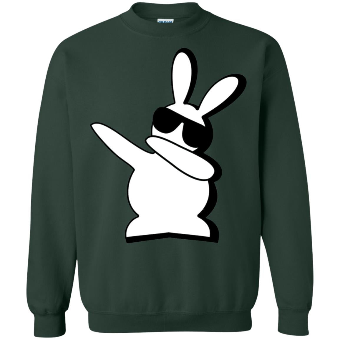 Dabbing Hip Hop Bunny Easter Shirt Forest Green