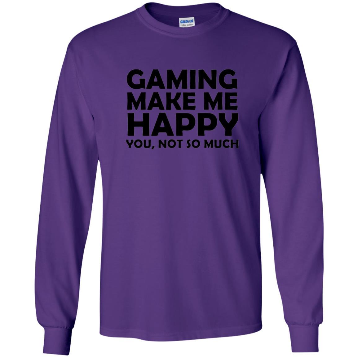 Gaming T-Shirt Gaming Makes Me Happy You Not So Much Purple