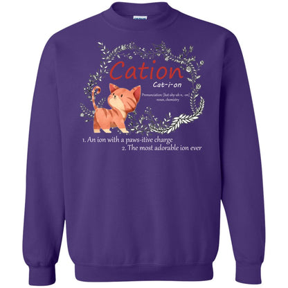 Cation An Ion With A Paws-itive Charge The Most Adorable Ion Ever Positive Thinking Day Shirt Purple