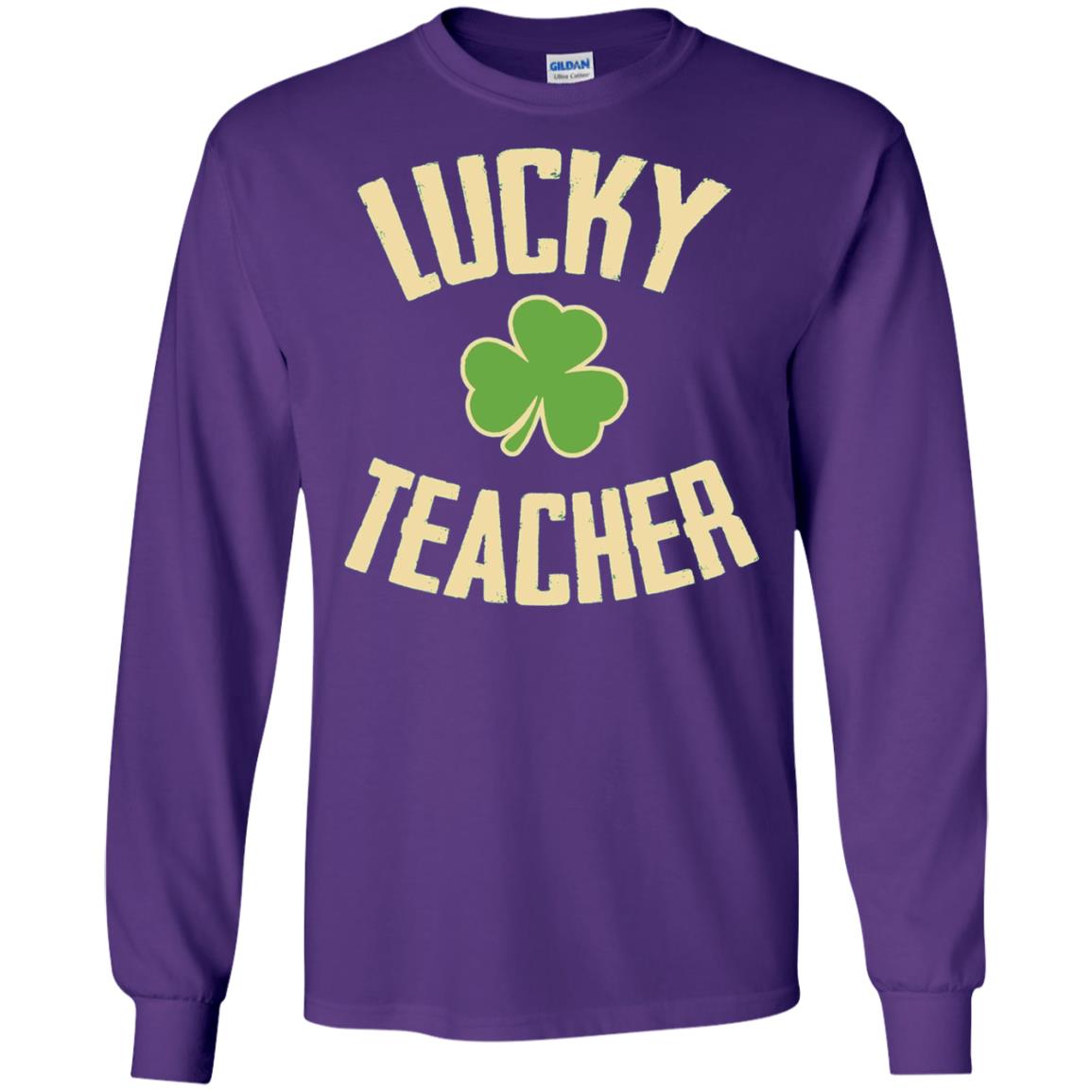 Lucky Teacher Shirt St. Patrick_s Day T-shirt Purple