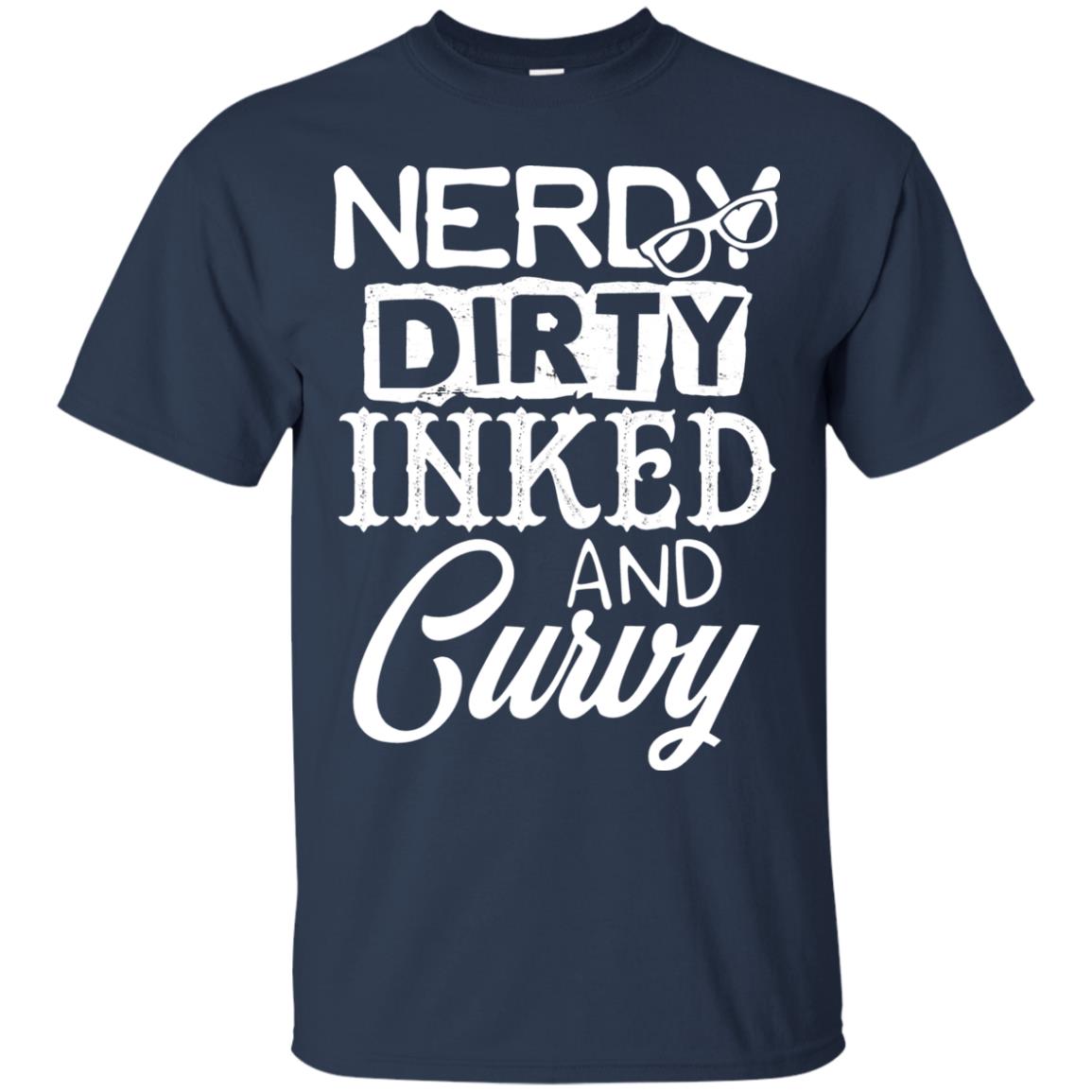 Nerdy Dirty Inked And Curvy Shirt Navy