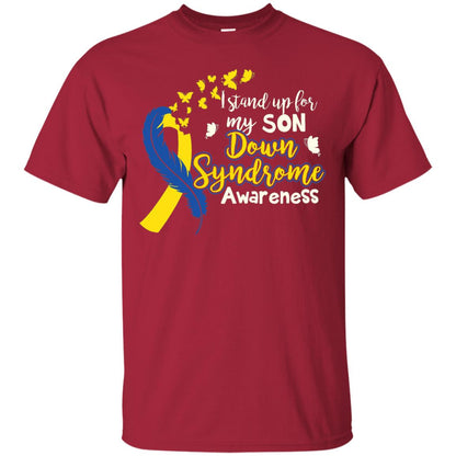 I Stand Up For My Son Down Syndrome Awareness T-shirt Cardinal