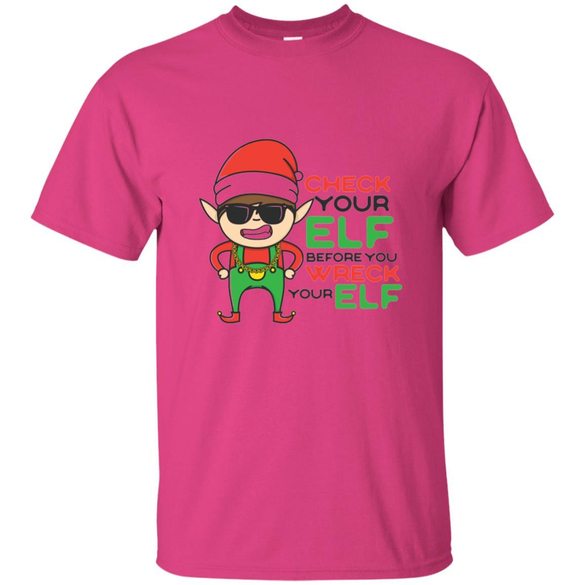 Christmas T-shirt Check Your Elf Before You Wreck Your Elf Heliconia
