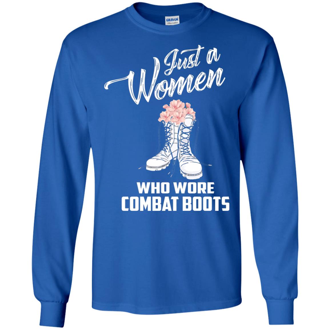 Just A Woman Who Wore Combat Boots Female Veteran T-shirt Royal