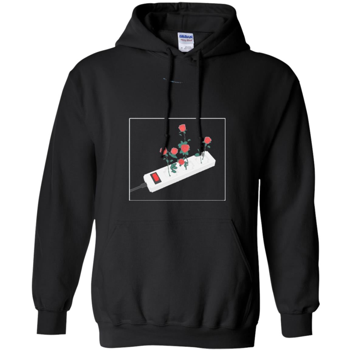 Flower Power Cute Art Aesthetic Vaporwave Digital Rose T-shirt Black