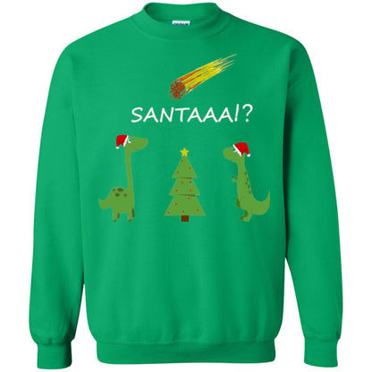 Christmas T-shirt Funny Dinosaus Santaaa Irish Green