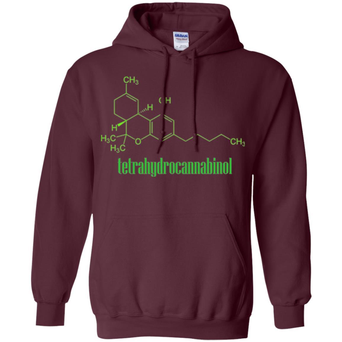 Canabis Molecule T-shirt Tetrahydrocannabinol Thc Maroon
