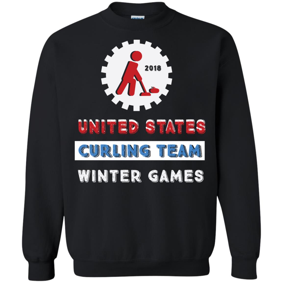 United States Curling Team Winter Games Curling Lover T-shirt Black