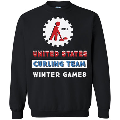 United States Curling Team Winter Games Curling Lover T-shirt Black