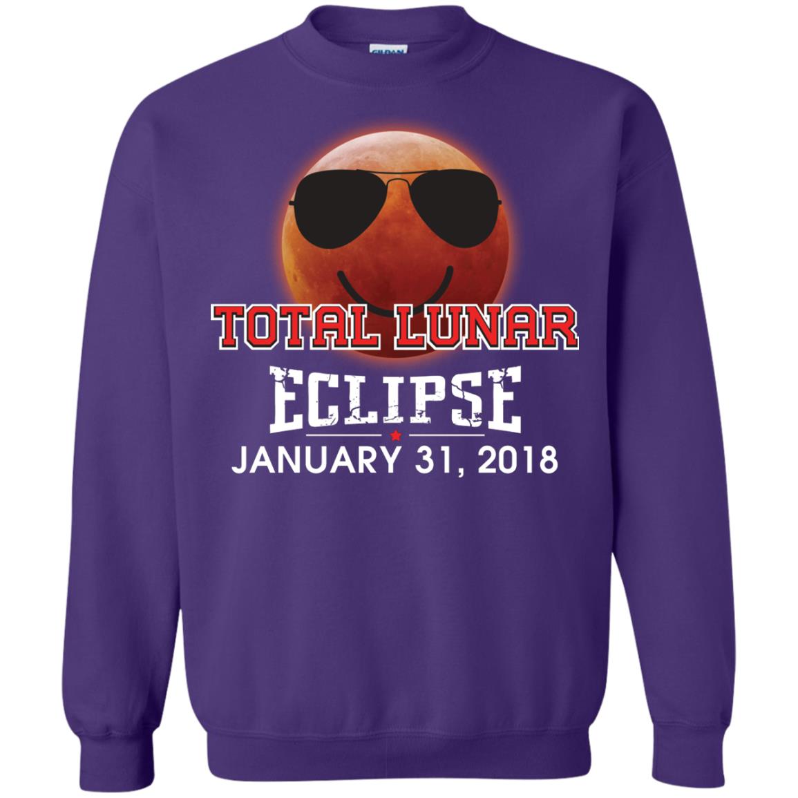 Blood Moon T-shirt Total Lunar Eclipse January 31. 2018 Purple