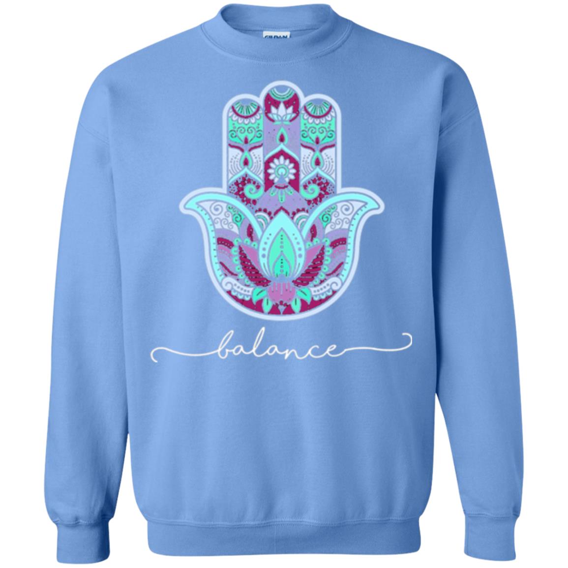 Balance Yoga Gym Hamsa T-shirt Carolina Blue
