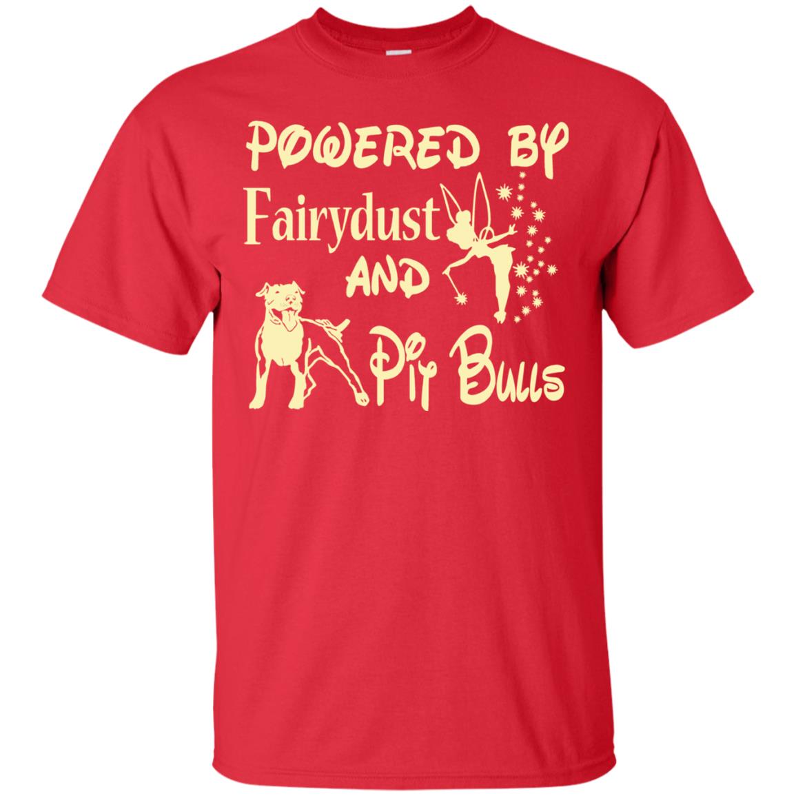 Powered Up Fairydust And Pit Bulls Dog Lover Shirt Red