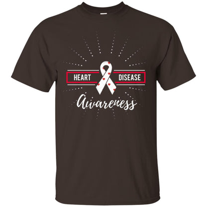 Heart Disease Awareness T-shirt Dark Chocolate
