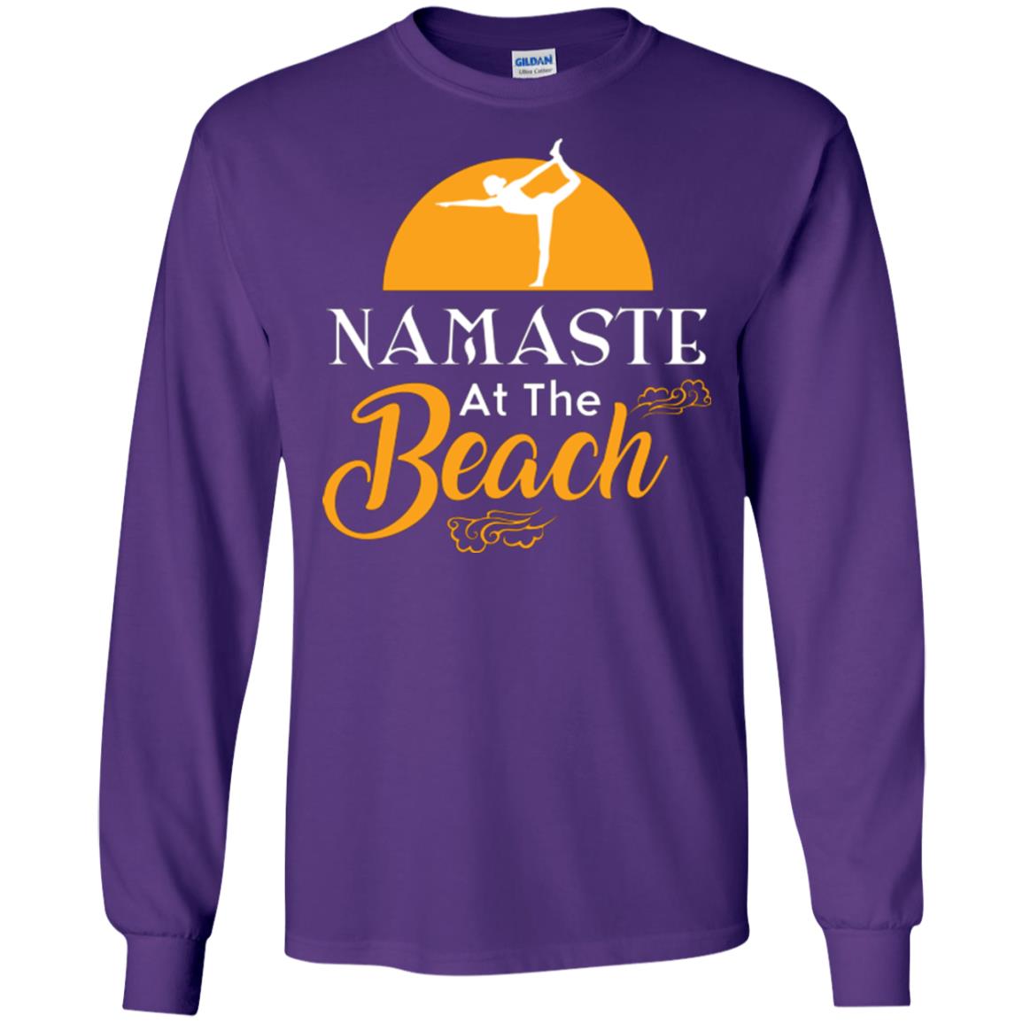 Yoga Lover T-shirt Namaste At The Beach Purple