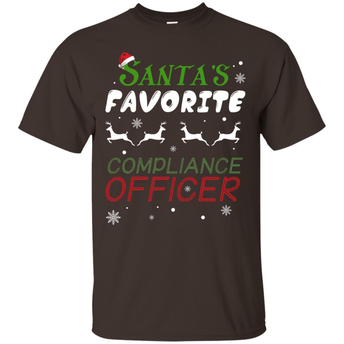 Santa's Favorite Compliance Officer X-mas Shirt Dark Chocolate