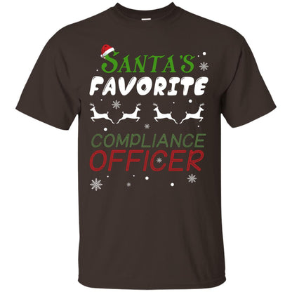 Santa's Favorite Compliance Officer X-mas Shirt Dark Chocolate