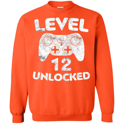 Level 12 Unlocked 12th Video Gamer Birthday Shirt Orange