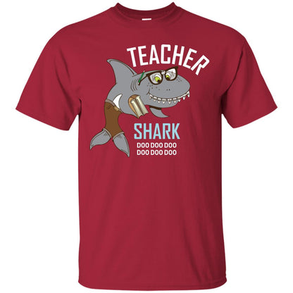 Teacher Shark Doo Doo Doo Family Shark Shirt Cardinal