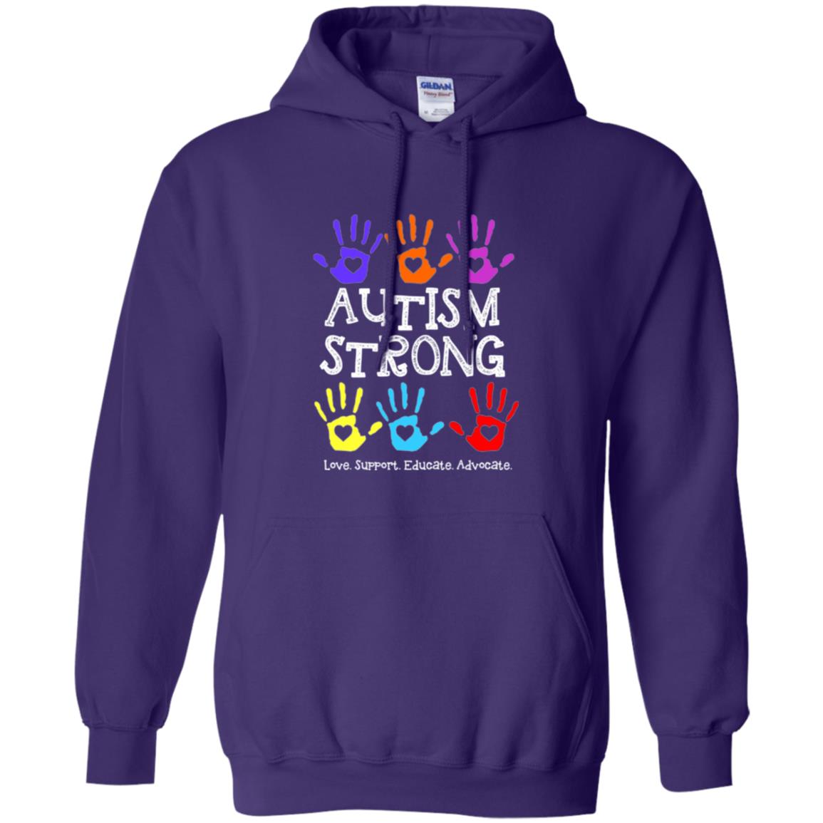 Autism Awareness T-shirt Autism Strong Love Support Educate Advocate Purple
