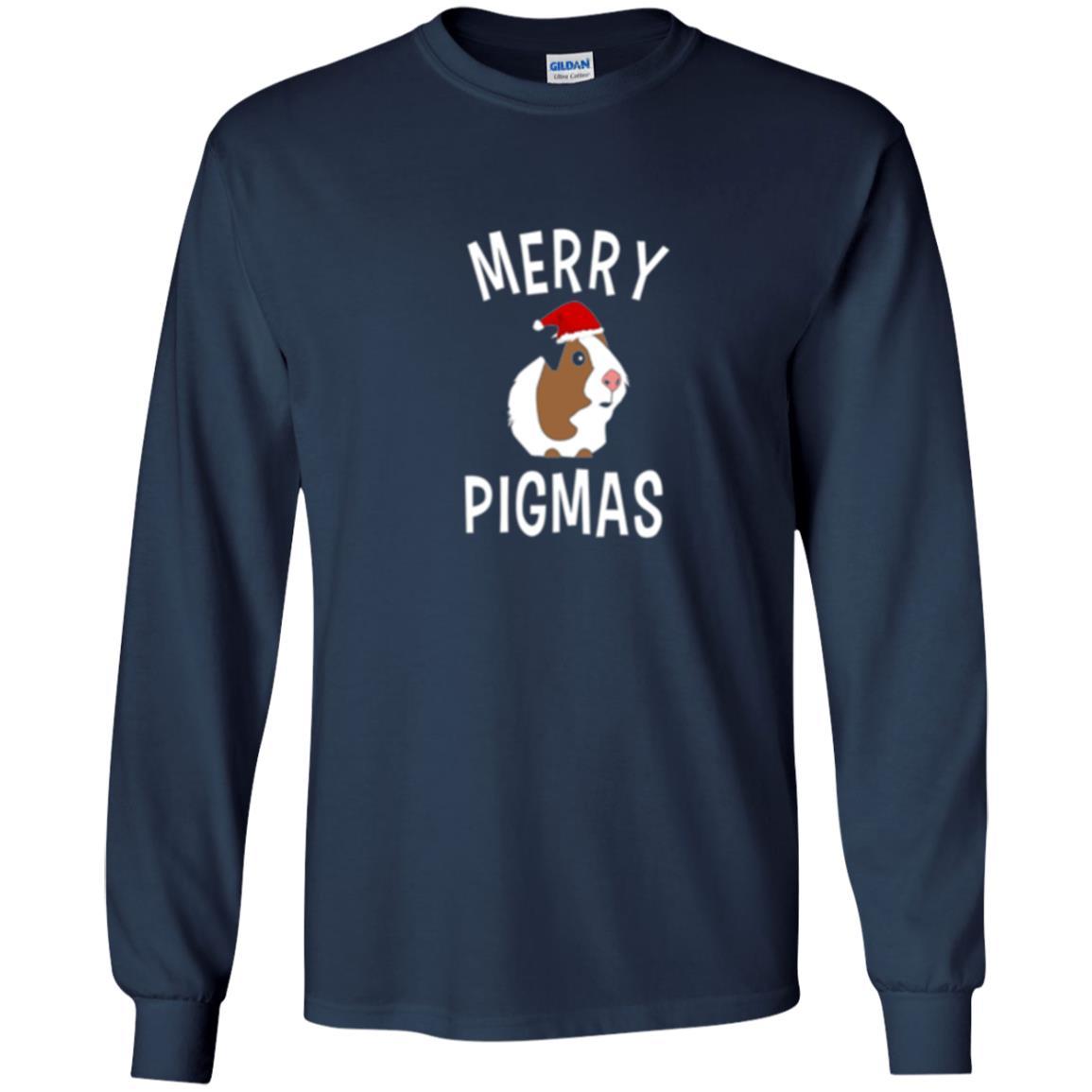 Guinea Pig Lover T-shirt Merry Christmas Pigmas Navy