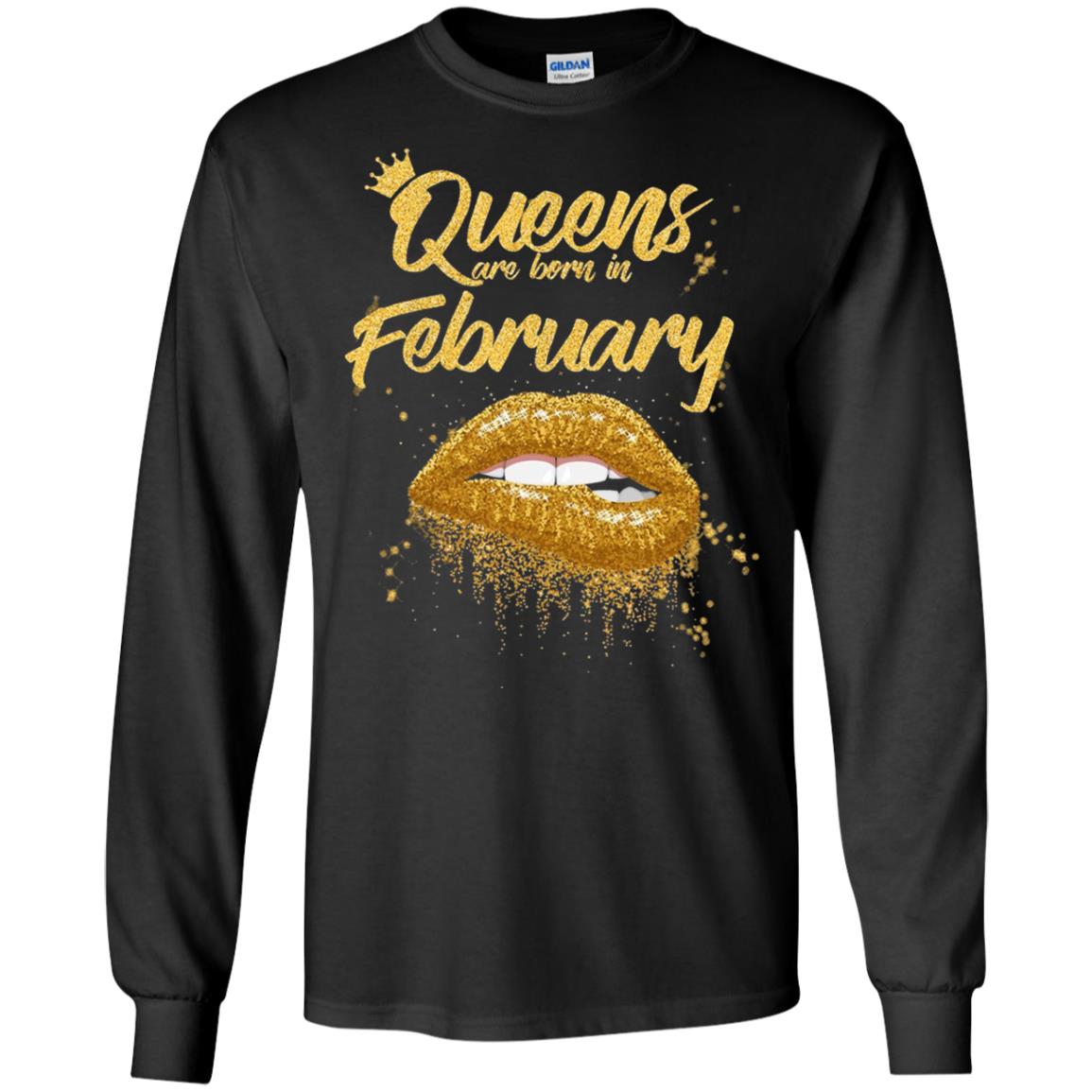 Black Women T-shirt Queens Are Born In February Birthday Black