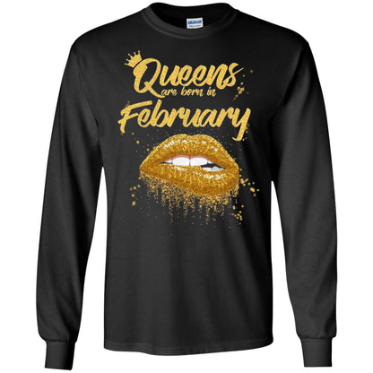 Black Women T-shirt Queens Are Born In February Birthday Black