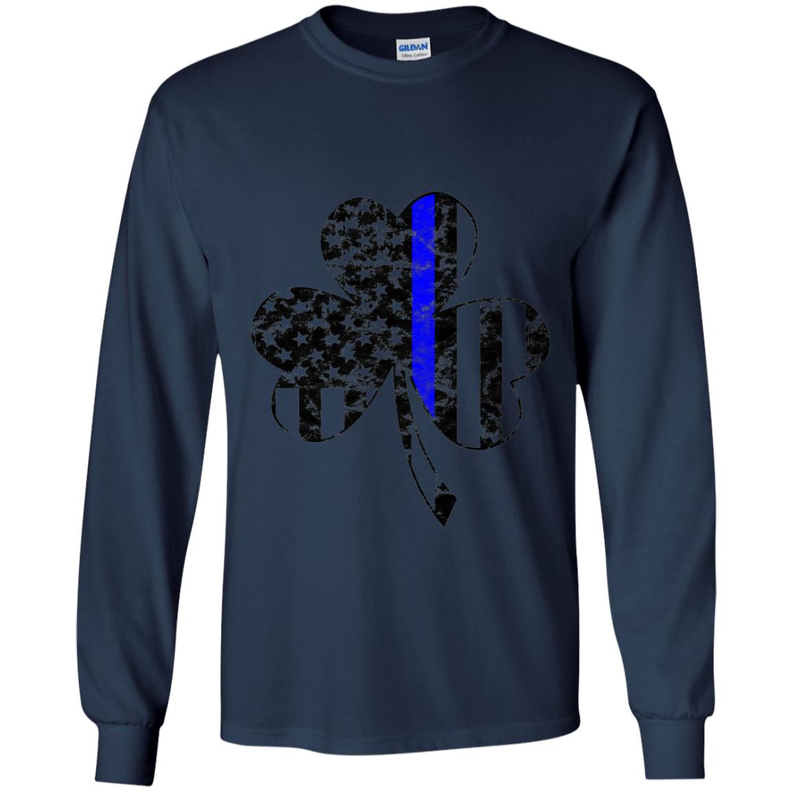 Shamrock Irish Flag St Patrick_s Day T-shirt Navy
