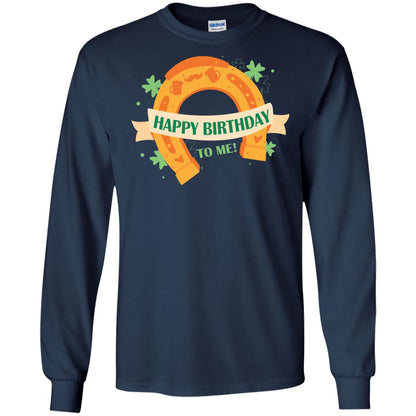 Happy Birthday To Me Shamrocks Saint Patrick's Day T-shirt Navy