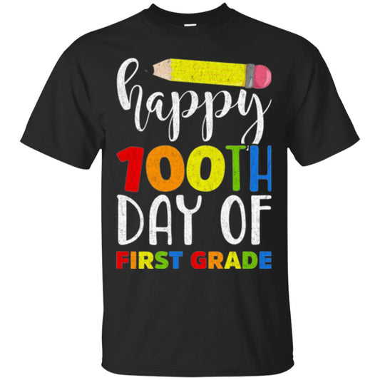 Children T-shirt Happy 100th Day Of First Grade Black