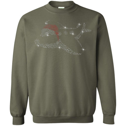 Airplane With Santa Hat Merry Christmas Gift Shirt For Mens Womens Kids Military Green
