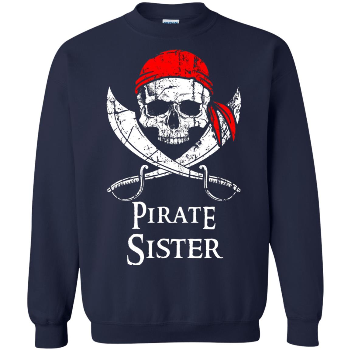 Family T-shirt Pirate Sister Jolly Roger Skull Crossbones Navy