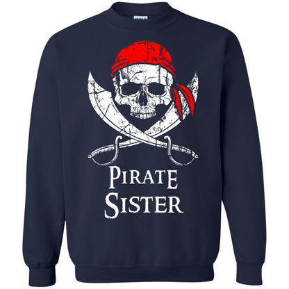 Family T-shirt Pirate Sister Jolly Roger Skull Crossbones Navy