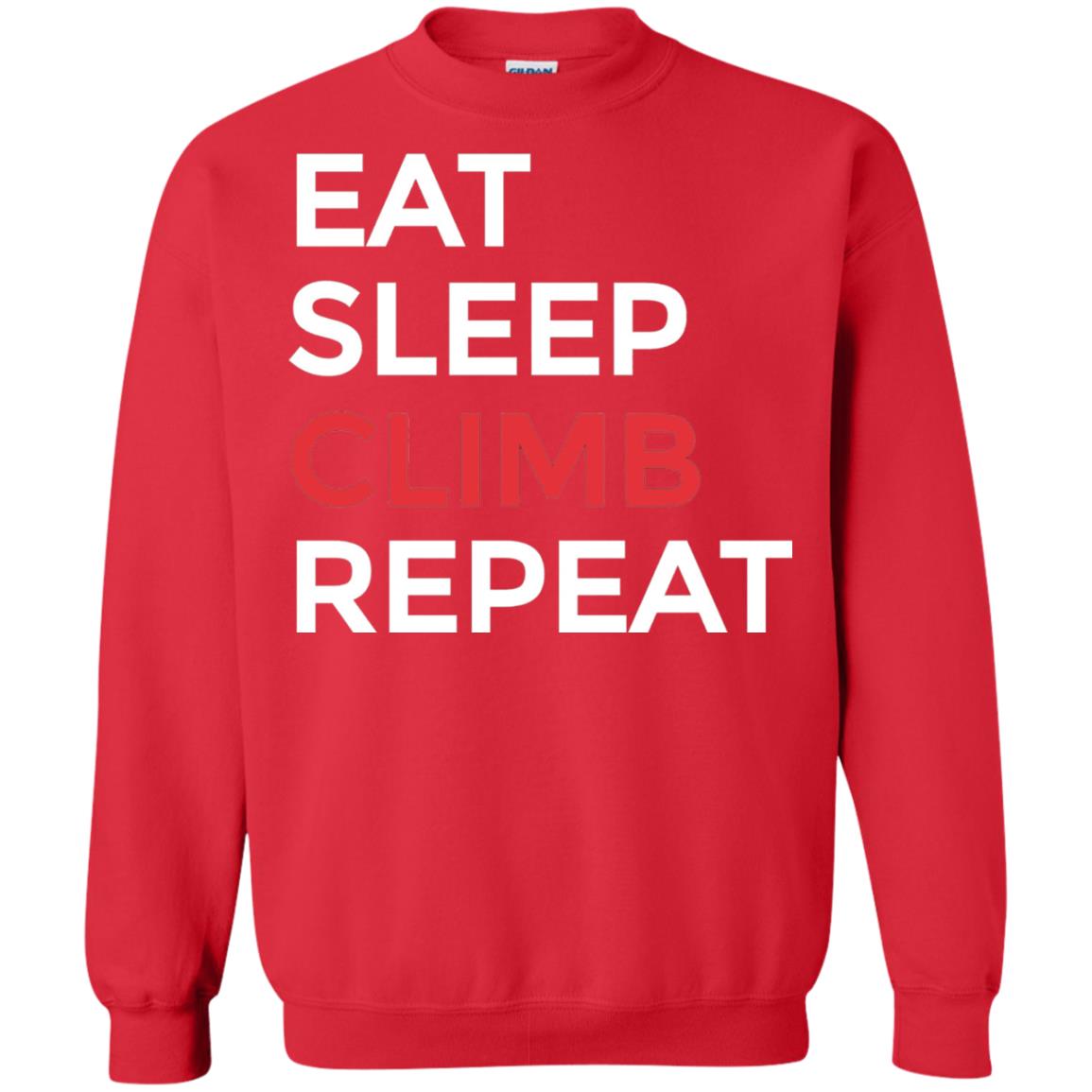 Eat Sleep Climb Repeat Mountain Climber Rock Climbing Shirt Red