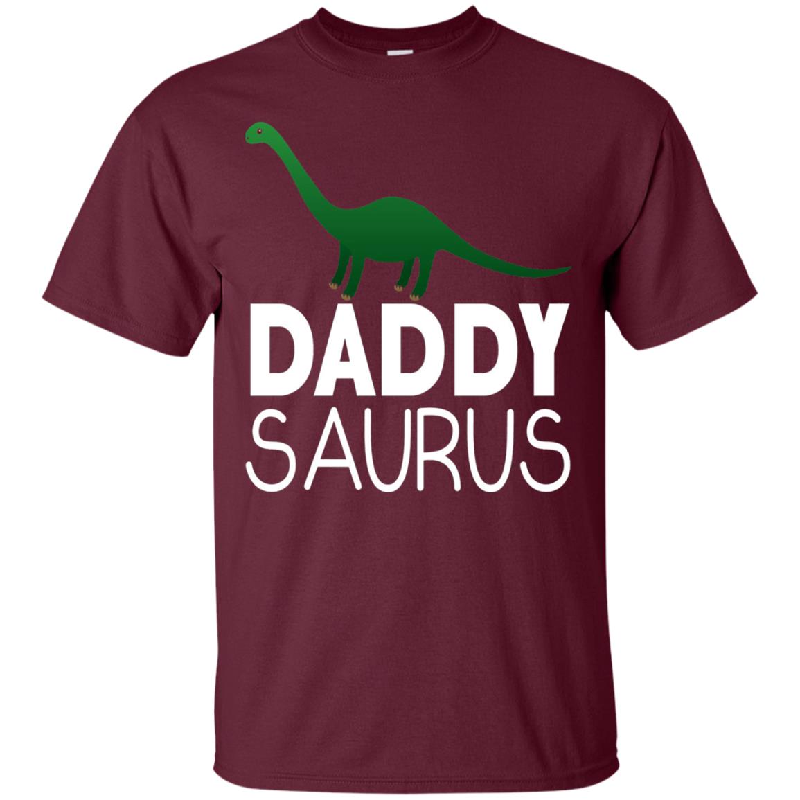 Daddy Saurus Dinosaur Matching Daddy T-shirt Maroon