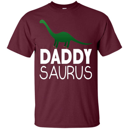 Daddy Saurus Dinosaur Matching Daddy T-shirt Maroon