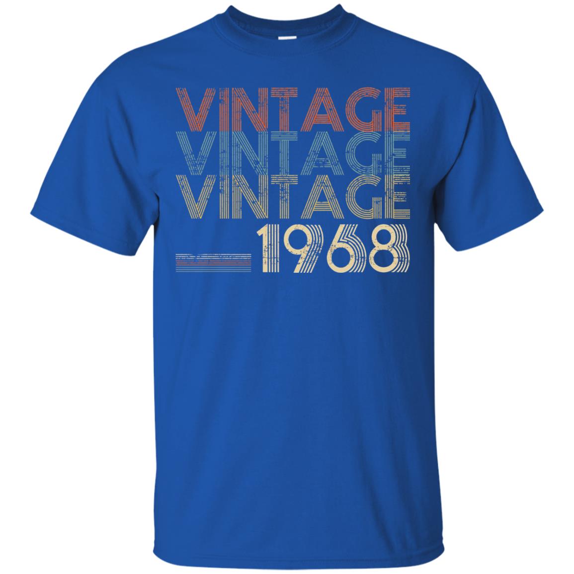 Retro Classic Vintage Born In 1968 50th Birthday T-shirt Royal