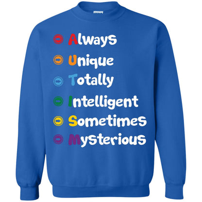 Always Unique Totally Intelligent Autism Awareness T-shirt Royal