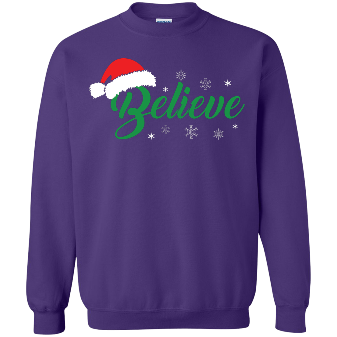 Christmas T-Shirt Believe In Santa Purple