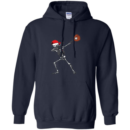 Dabbing Skeleton Baseball Lover T-shirt Navy