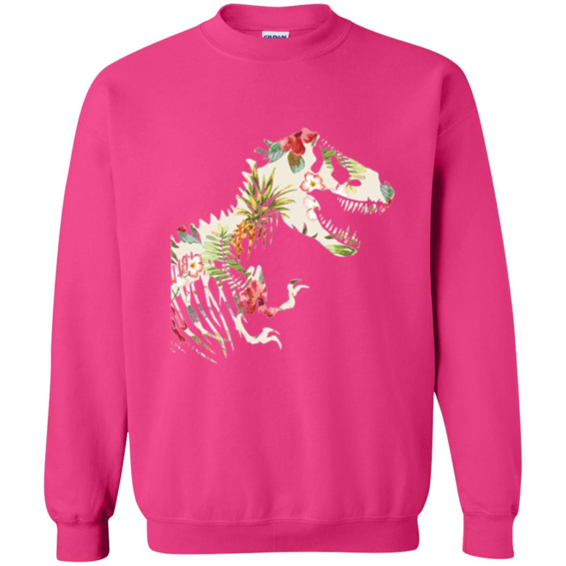 Dinosaur T-shirt Floral Tropical Hawaiian Pattern T Rex Heliconia
