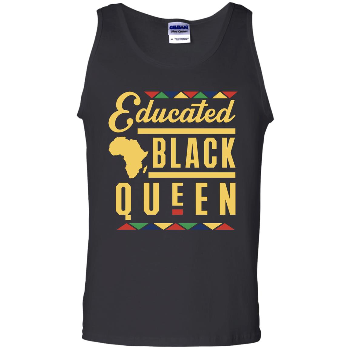 African American T-shirt Educated Black Queen Black