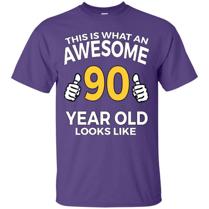 This Is Awesome 90 Years Old Look Like 90th Birthday T-shirt Purple