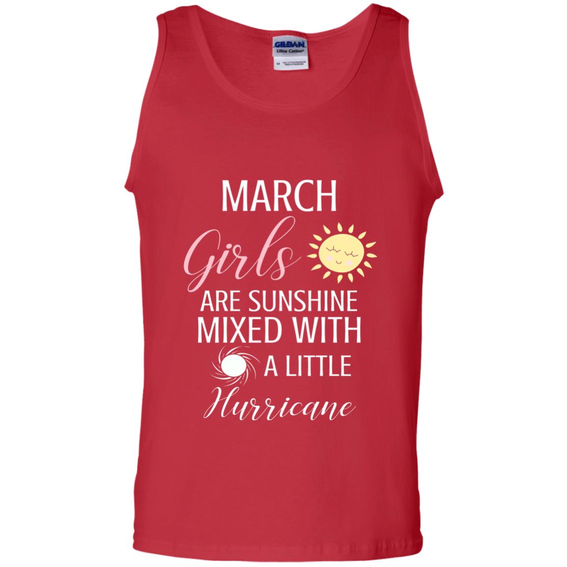 March Girls Are Sunshine Mixed With A Little Hurricane T-shirt Red