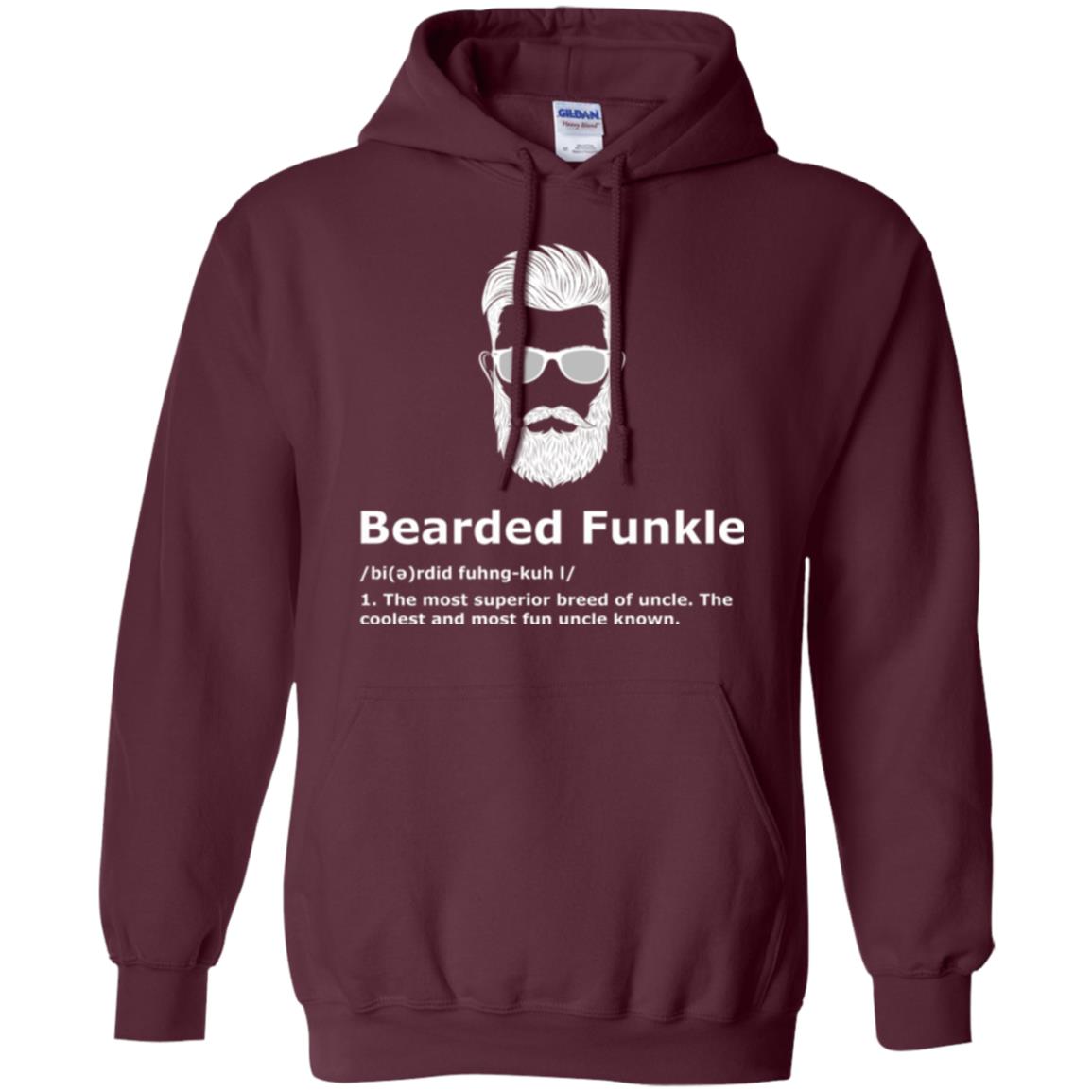 Funny Uncle T-shirt Bearded Funkle Maroon